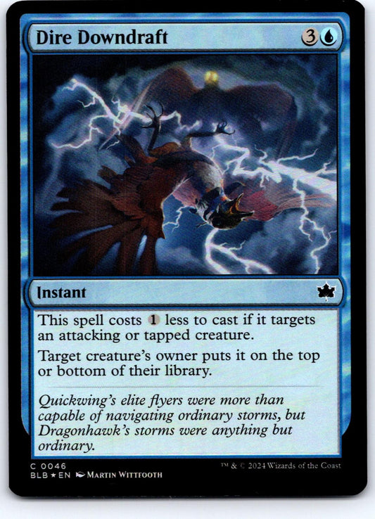 Dire Downdraft 46 Common Bloomburrow Magic: The Gathering Foil Near Mint