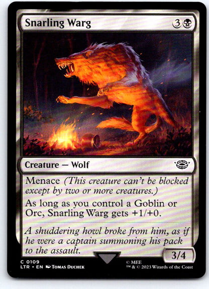 Snarling Warg 109 Universes Beyond: LOTR Magic: The Gathering NM