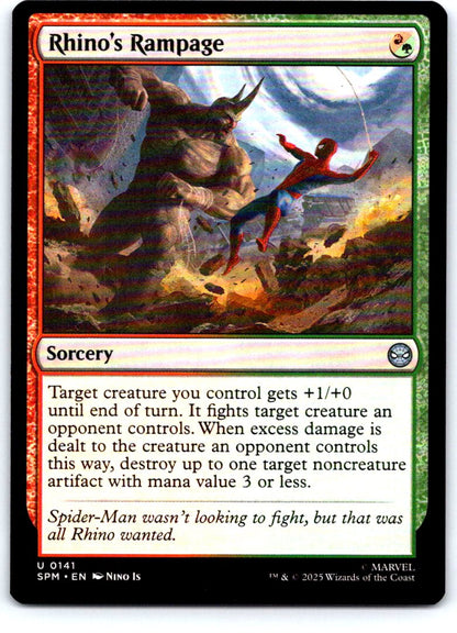 Rhino's Rampage 141 Uncommon Marvel's Spider-Man Magic: The Gathering Near Mint
