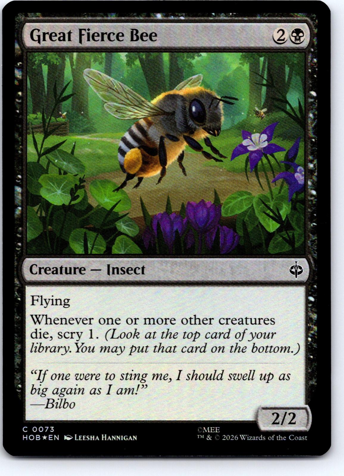 Great Fierce Bee 73 Common The Hobbit Magic: The Gathering Foil Near Mint