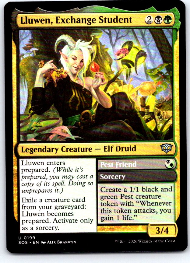 Lluwen, Exchange Student 199 Secrets of Strixhaven Magic: The Gathering NM