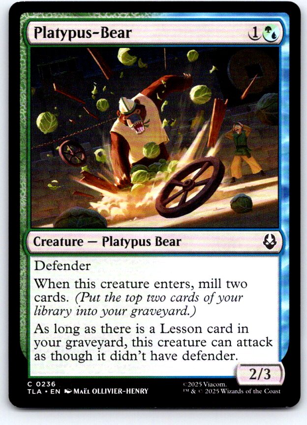 Platypus-Bear 236 Common Avatar: The Last Airbender Magic: The Gathering NM