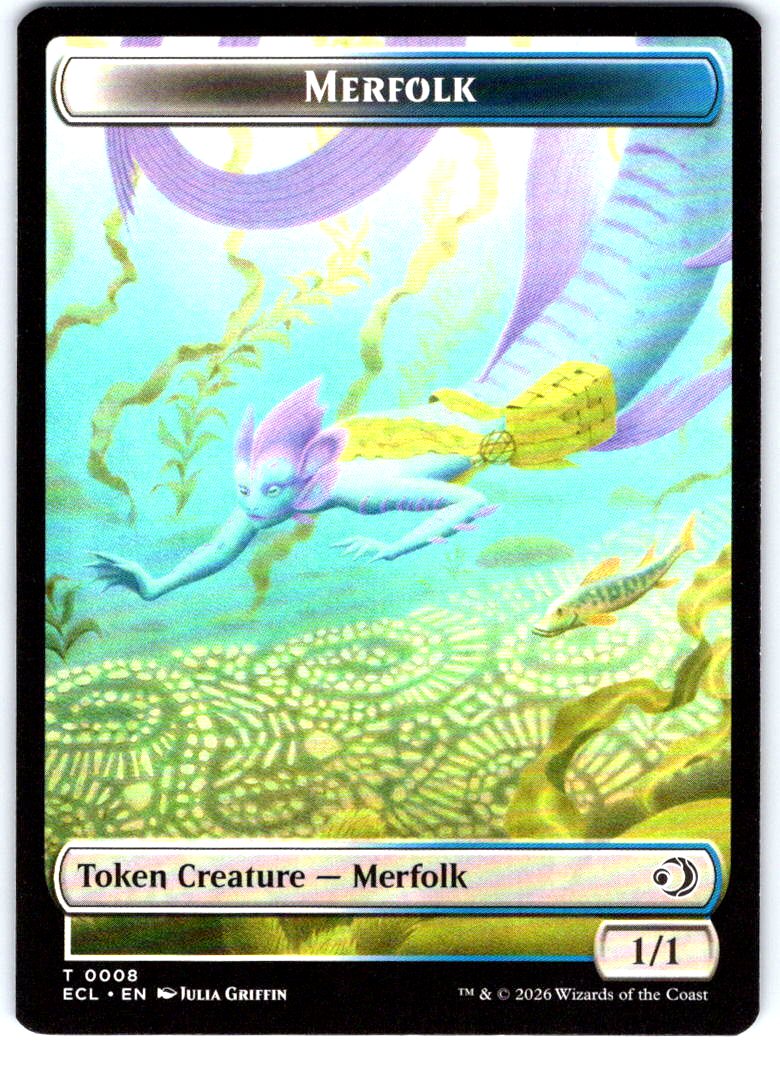Shapeshifter // Merfolk Double-Sided Token 1 // 8 Lorwyn Eclipsed MTG NM