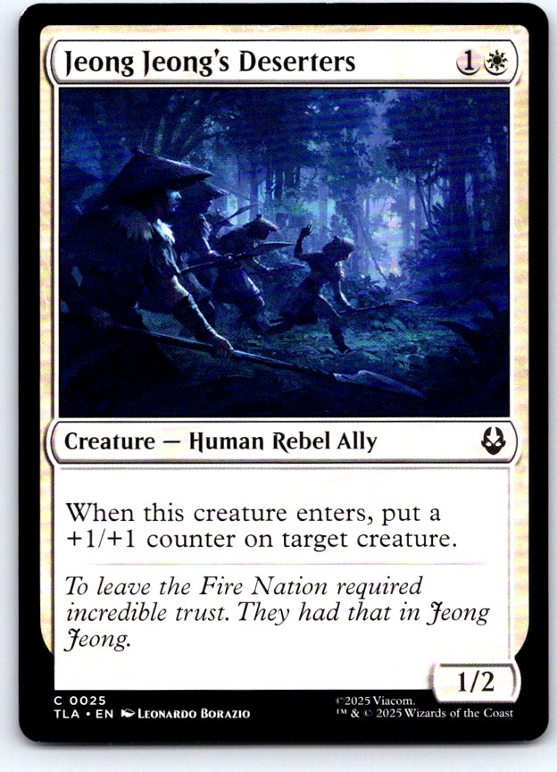Jeong Jeong's Deserters 25 Avatar: The Last Airbender Magic: The Gathering NM