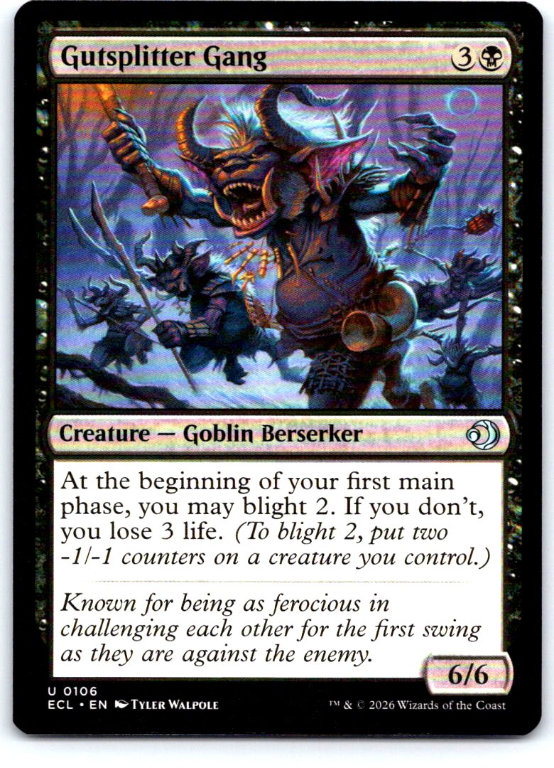 Gutsplitter Gang 106 Uncommon Lorwyn Eclipsed Magic: The Gathering Near Mint