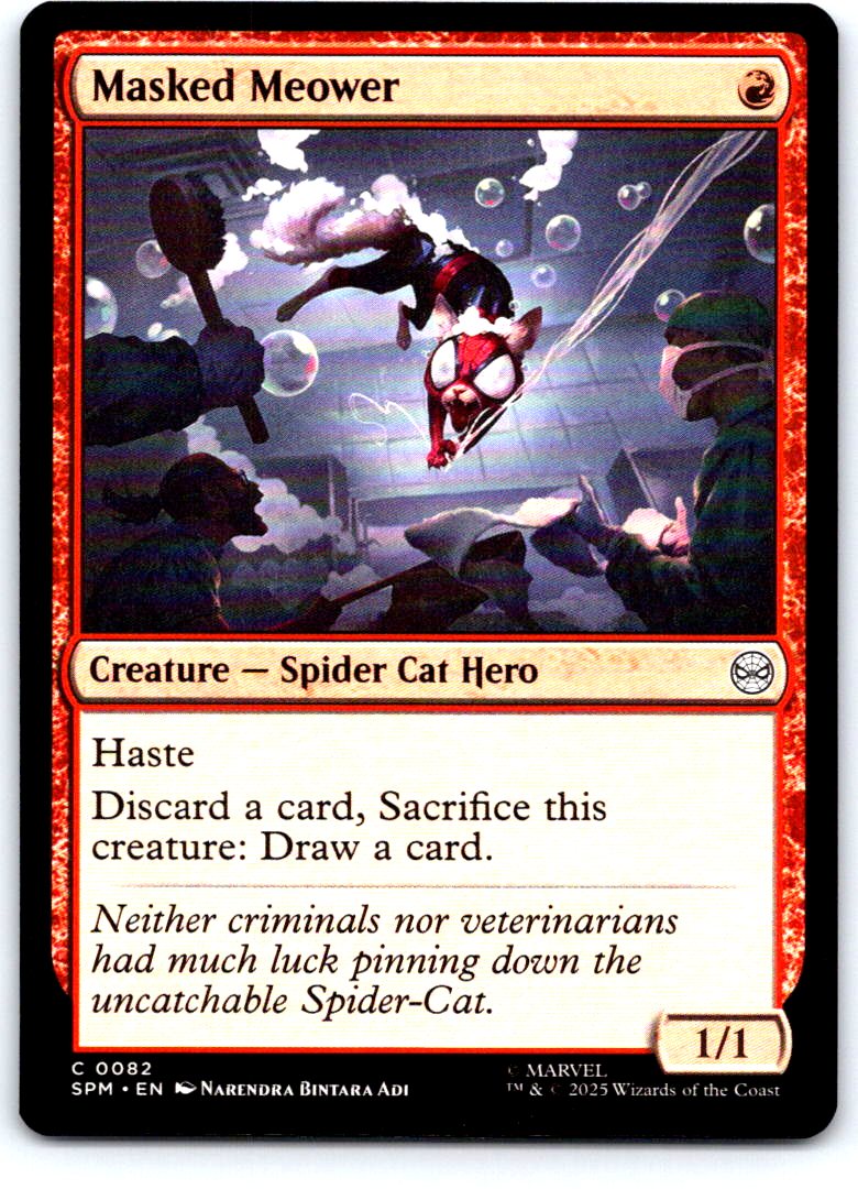 Masked Meower 82 Common Marvel's Spider-Man Magic: The Gathering Near Mint