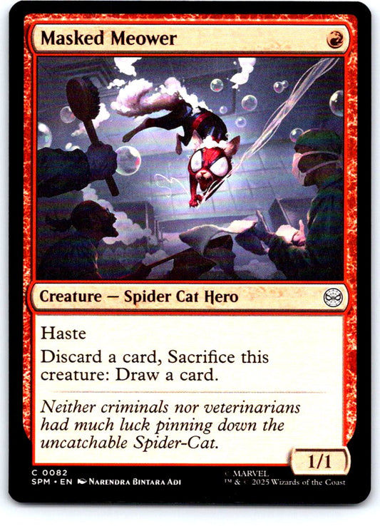 Masked Meower 82 Common Marvel's Spider-Man Magic: The Gathering Near Mint