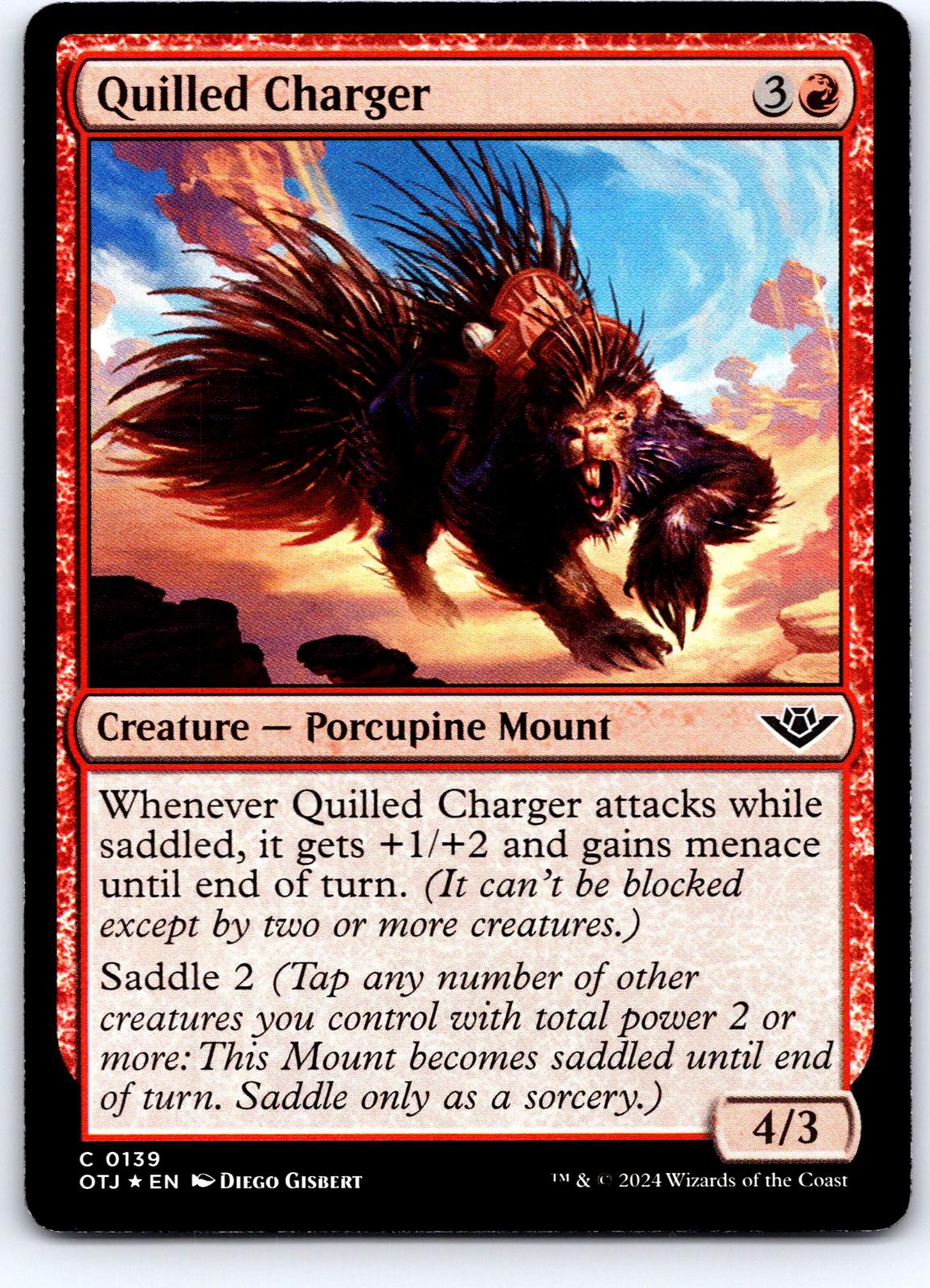Quilled Charger 139 Outlaws of Thunder Junction Magic: The Gathering Foil NM
