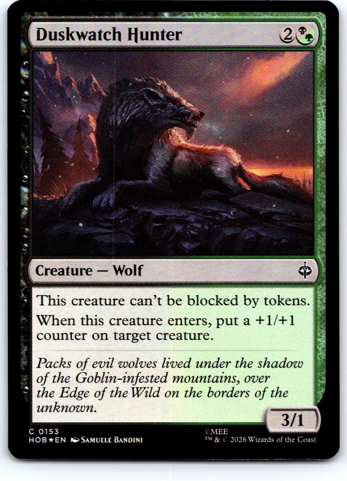 Duskwatch Hunter 153 Common The Hobbit Magic: The Gathering Foil Near Mint