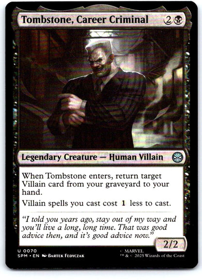 Tombstone, Career Criminal 70 Marvel's Spider-Man Magic: The Gathering NM