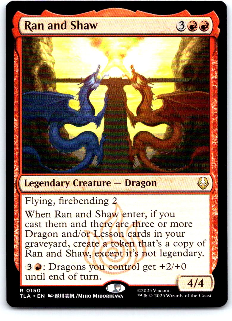 Ran and Shaw 150 Rare Avatar: The Last Airbender Magic: The Gathering Near Mint