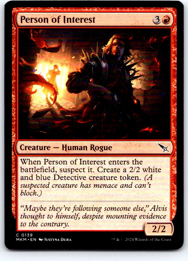 Person of Interest 139 Common Murders at Karlov Manor Magic: The Gathering NM