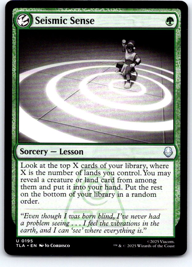 Seismic Sense 195 Uncommon Avatar: The Last Airbender Magic: The Gathering NM
