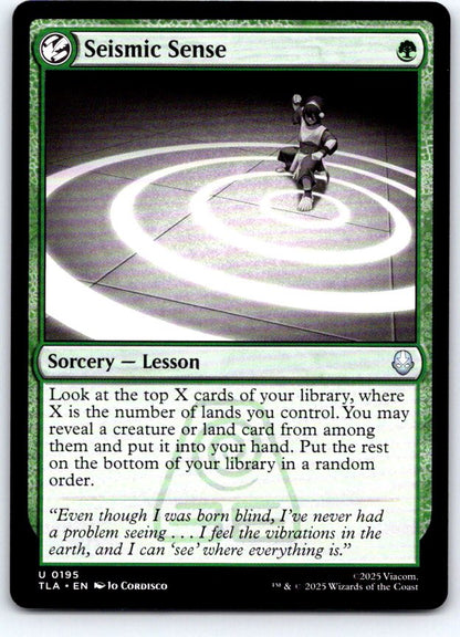 Seismic Sense 195 Uncommon Avatar: The Last Airbender Magic: The Gathering NM
