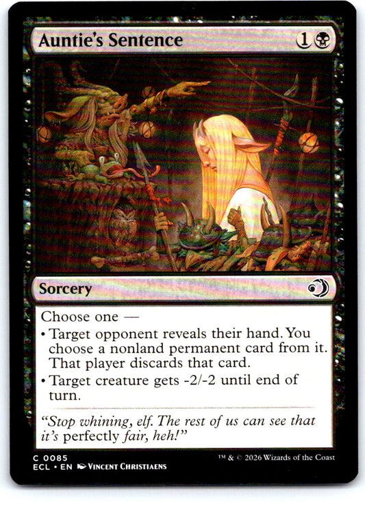 Auntie's Sentence 85 Common Lorwyn Eclipsed Magic: The Gathering Near Mint