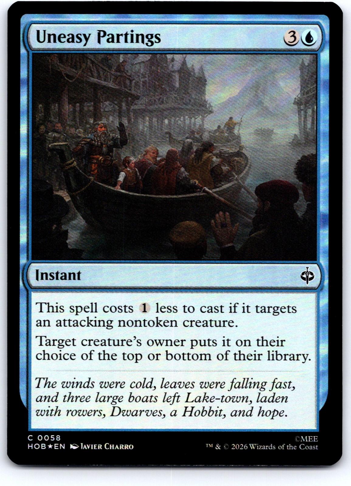 Uneasy Partings 58 Common The Hobbit Magic: The Gathering Foil Near Mint
