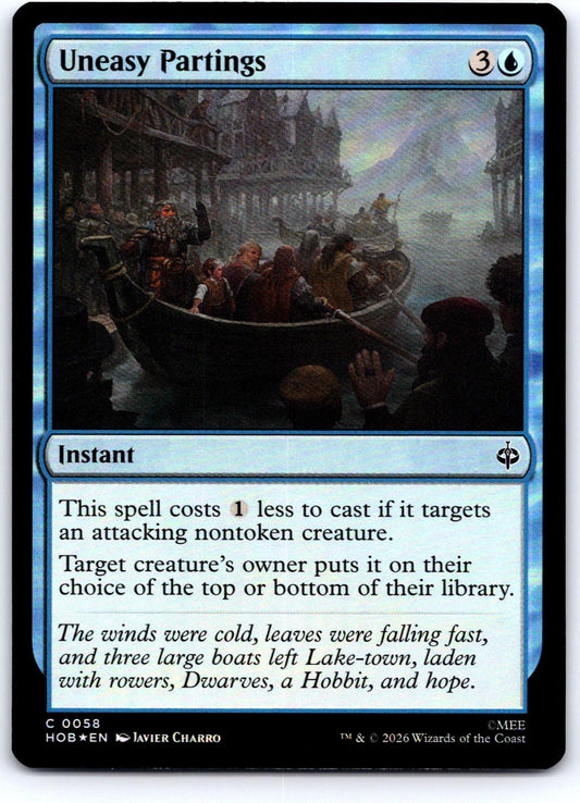 Uneasy Partings 58 Common The Hobbit Magic: The Gathering Foil Near Mint